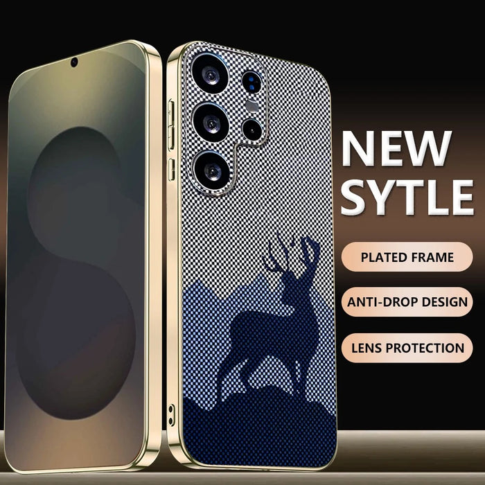 For Samsung Galaxy S25 Ultra Case Lucky Deer PC + TPU Electroplating Phone Cover - Dark Blue - 2