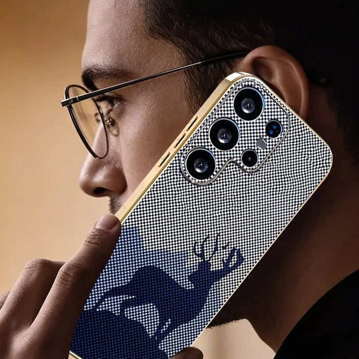 For Samsung Galaxy S25 Ultra Case Lucky Deer PC + TPU Electroplating Phone Cover - Dark Blue - 6