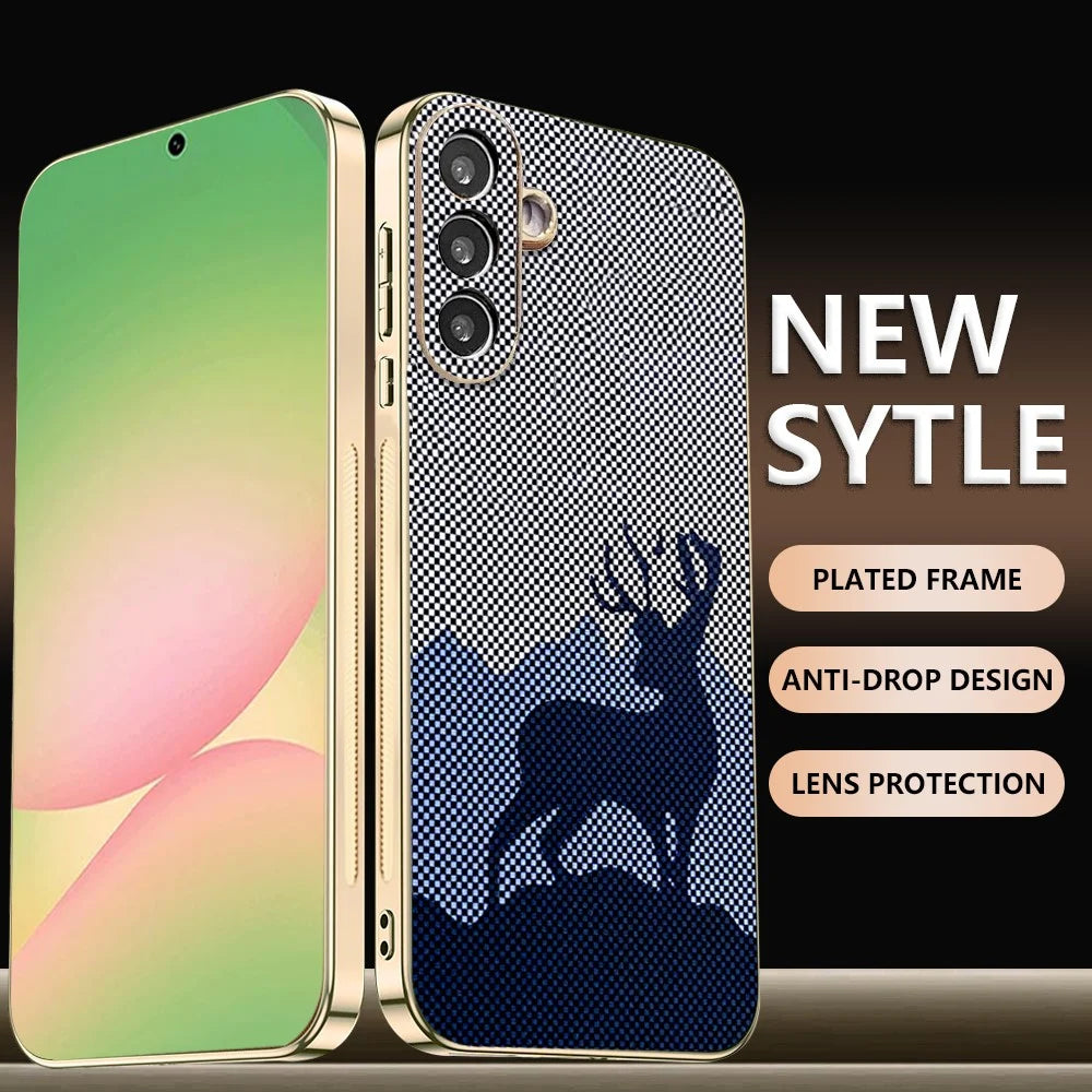 For Samsung Galaxy S26 Case Lucky Deer PC + TPU Electroplating Phone Cover - Dark Blue - 2