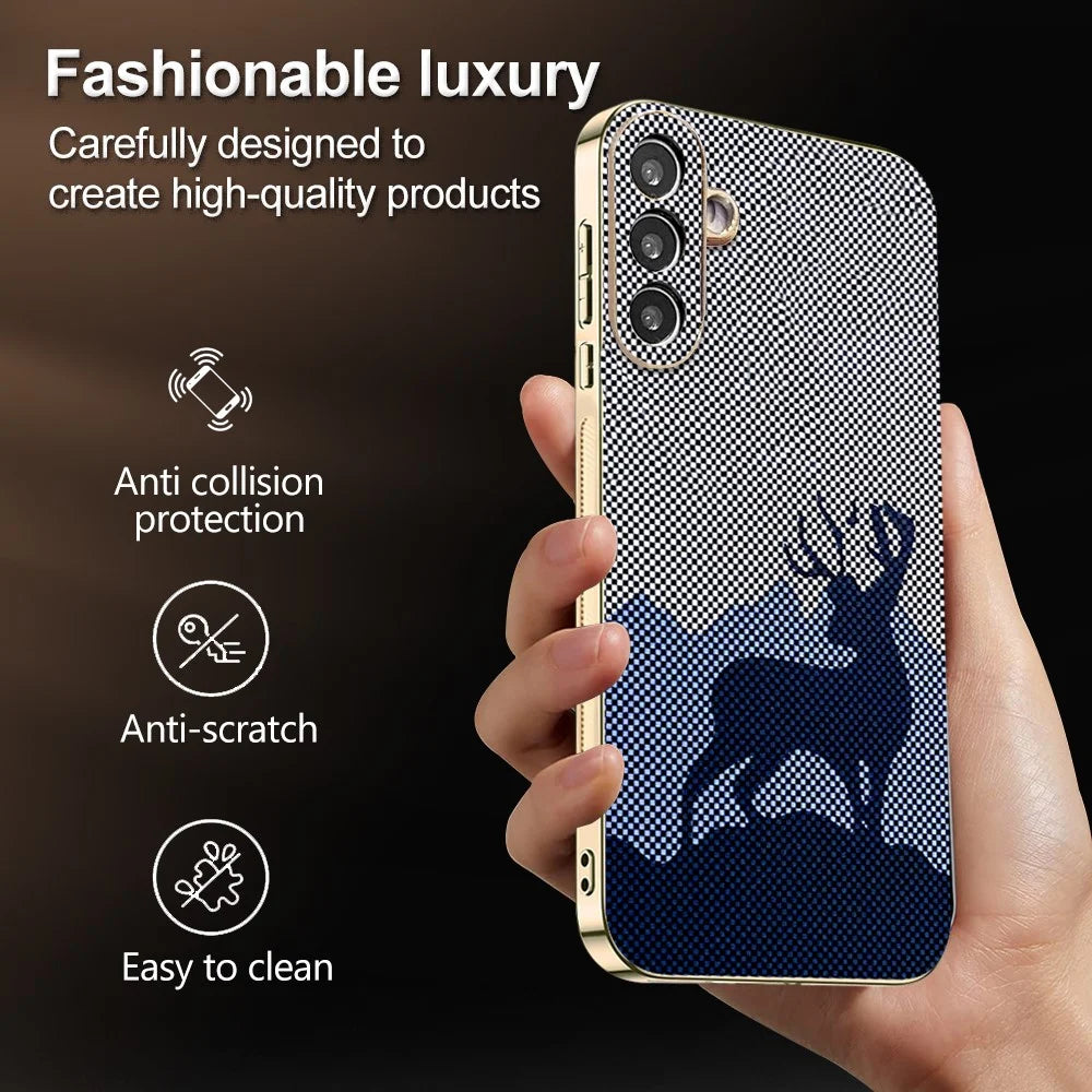 For Samsung Galaxy S26 Case Lucky Deer PC + TPU Electroplating Phone Cover - Dark Blue - 5
