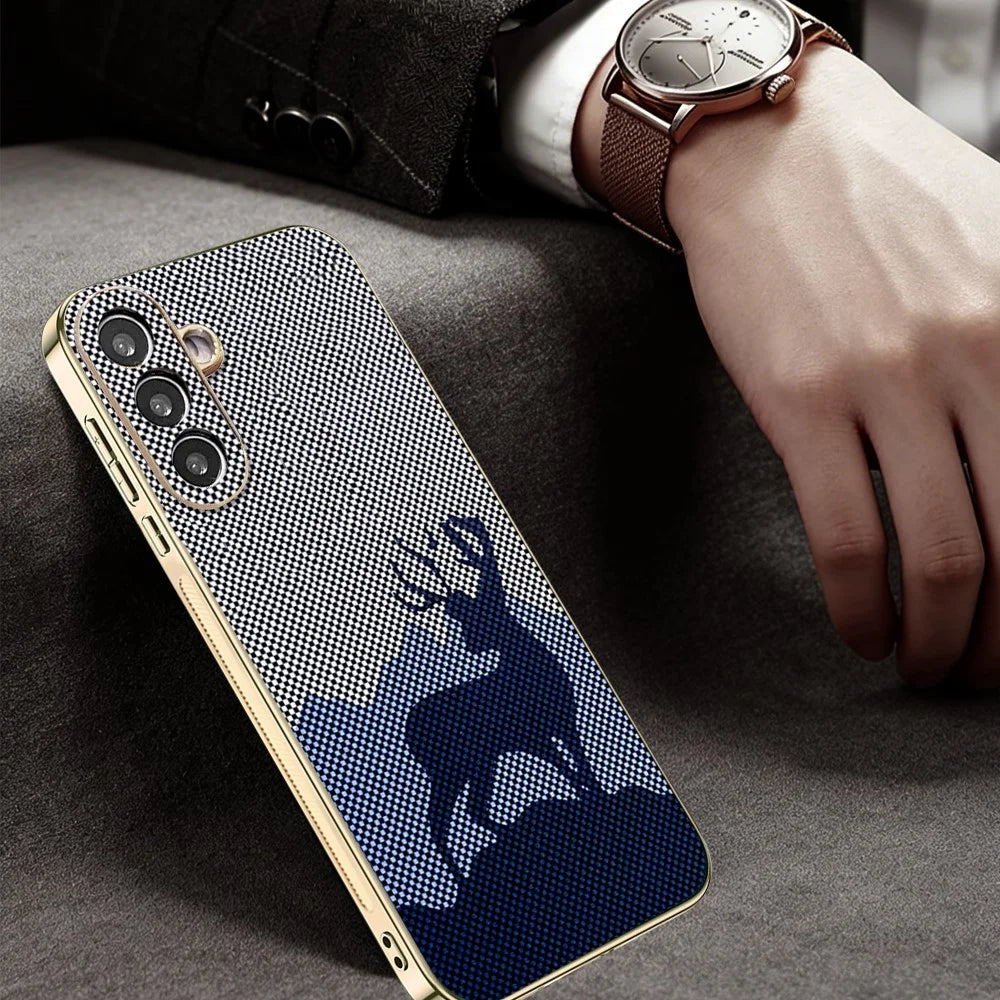 For Samsung Galaxy A37 5G Case Lucky Deer PC + TPU Electroplating Phone Cover - Dark Blue - 7