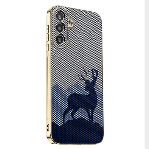 For Samsung Galaxy A57 5G Case Lucky Deer PC + TPU Electroplating Phone Cover - Dark Blue - 1