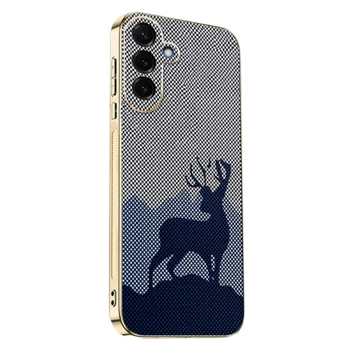 For Samsung Galaxy S25 FE Case Lucky Deer PC + TPU Electroplating Phone Cover - Dark Blue - 1
