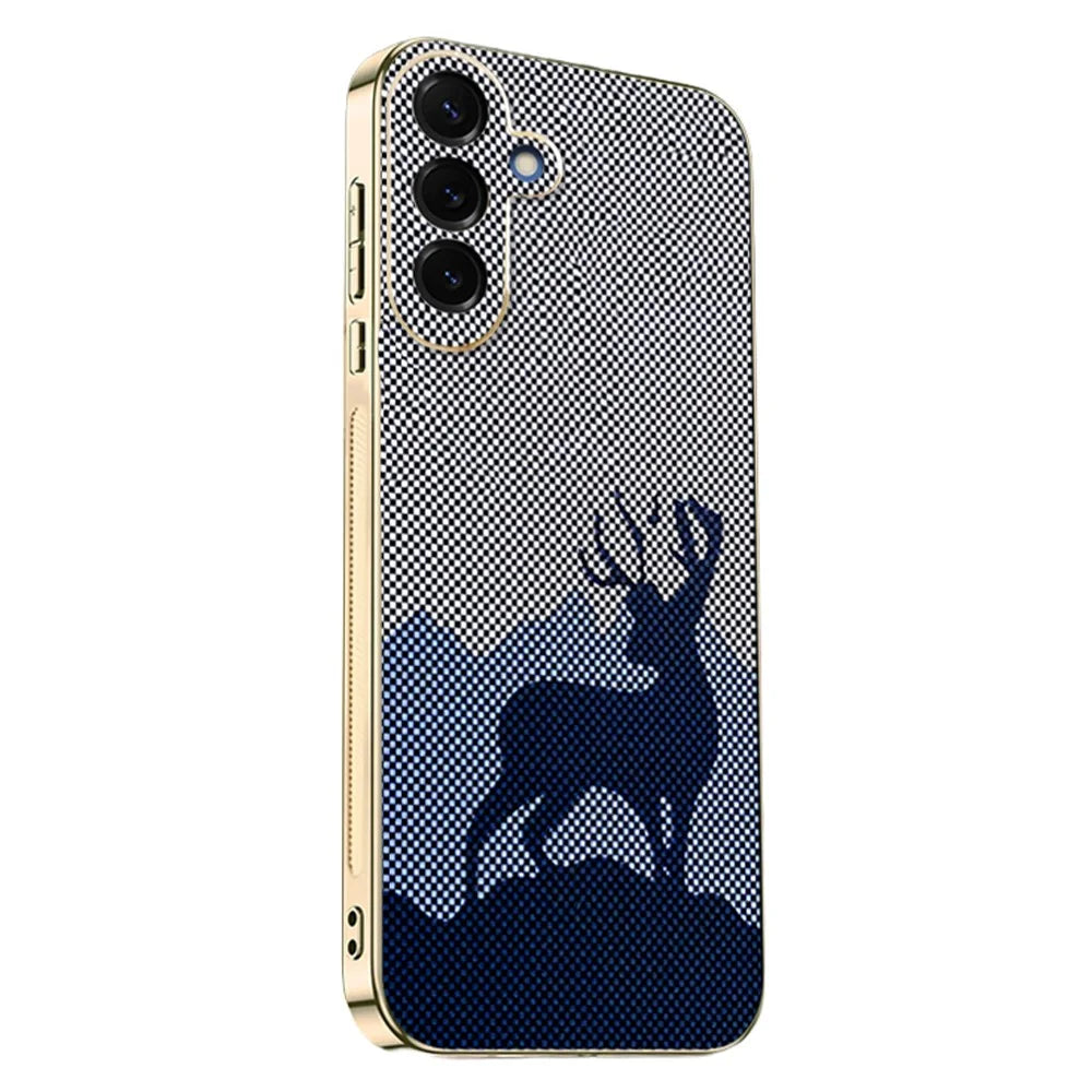 For Samsung Galaxy S25 FE Case Lucky Deer PC + TPU Electroplating Phone Cover - Dark Blue - 1
