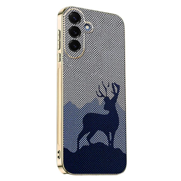 For Samsung Galaxy S25 FE Case Lucky Deer PC + TPU Electroplating Phone Cover - Dark Blue - 1