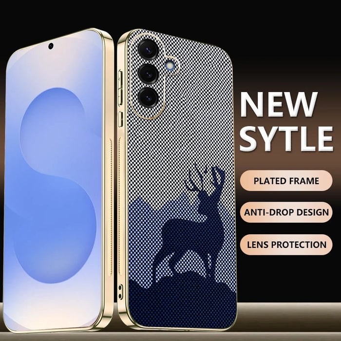 For Samsung Galaxy S25 FE Case Lucky Deer PC + TPU Electroplating Phone Cover - Dark Blue - 2