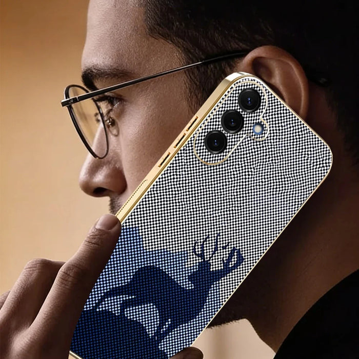 For Samsung Galaxy S25 FE Case Lucky Deer PC + TPU Electroplating Phone Cover - Dark Blue - 6