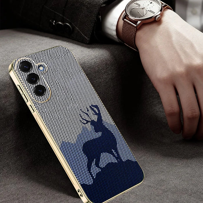 For Samsung Galaxy S25 FE Case Lucky Deer PC + TPU Electroplating Phone Cover - Dark Blue - 7