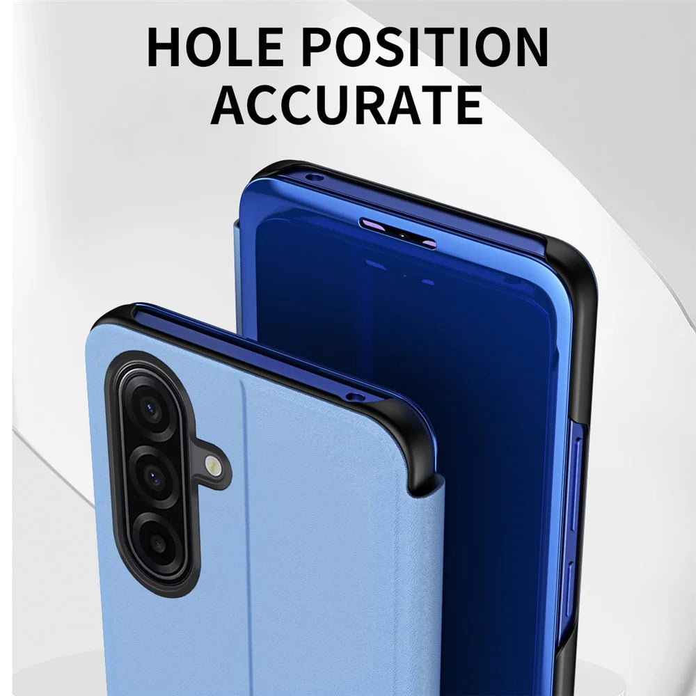 For Samsung Galaxy A37 5G Flip Leather Cover with Stand Full Body Protective Phone Case - Blue - 4