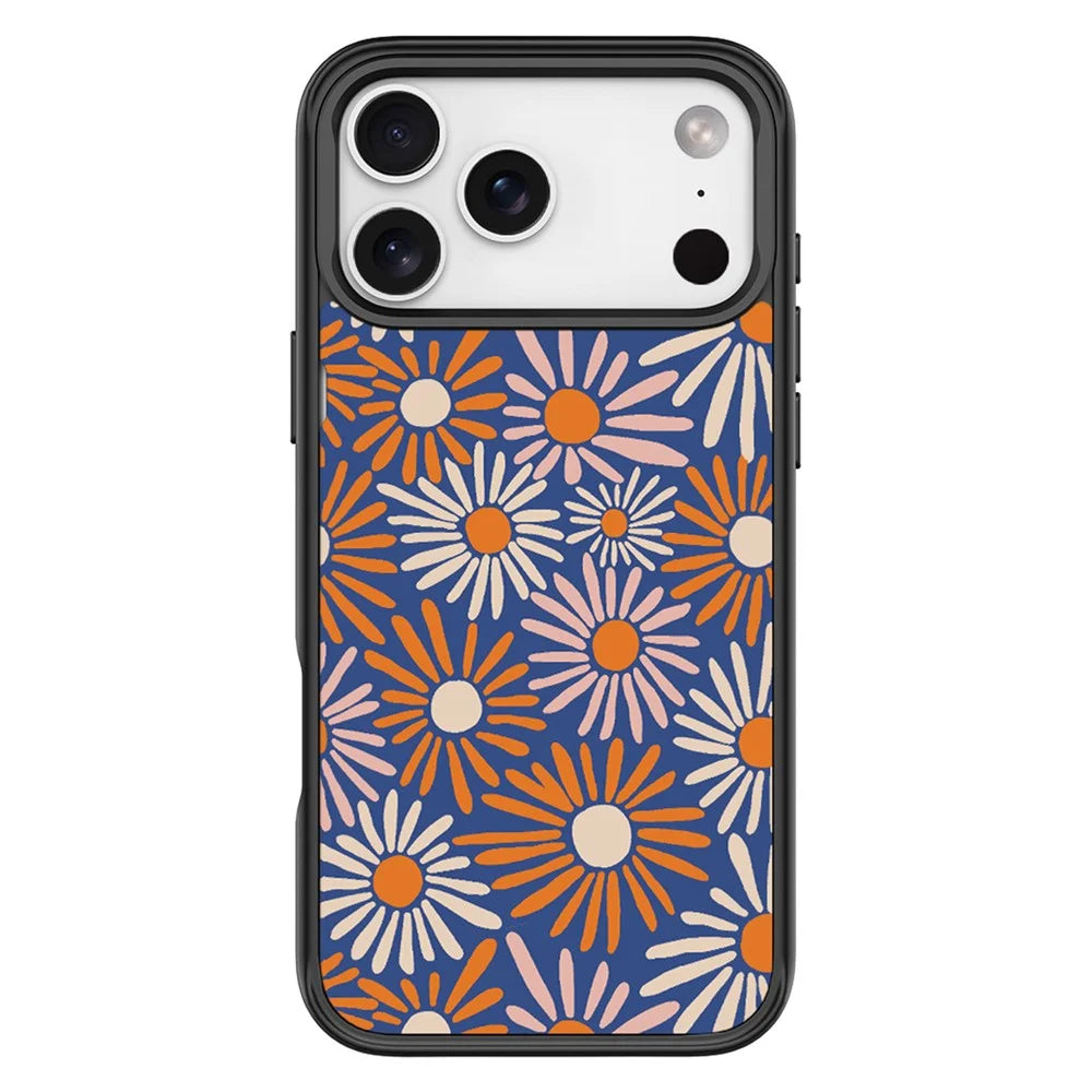 For iPhone 17 Pro Magnetic Case TPU PC Phone Cover with Detachable Sunflower Backplate - Black - 1