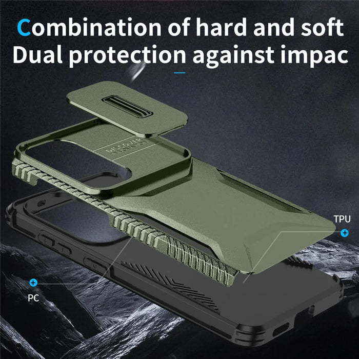For Samsung Galaxy S26 Case Camshield TPU + PC Phone Cover Non-Slip Side Edge - Green - 6