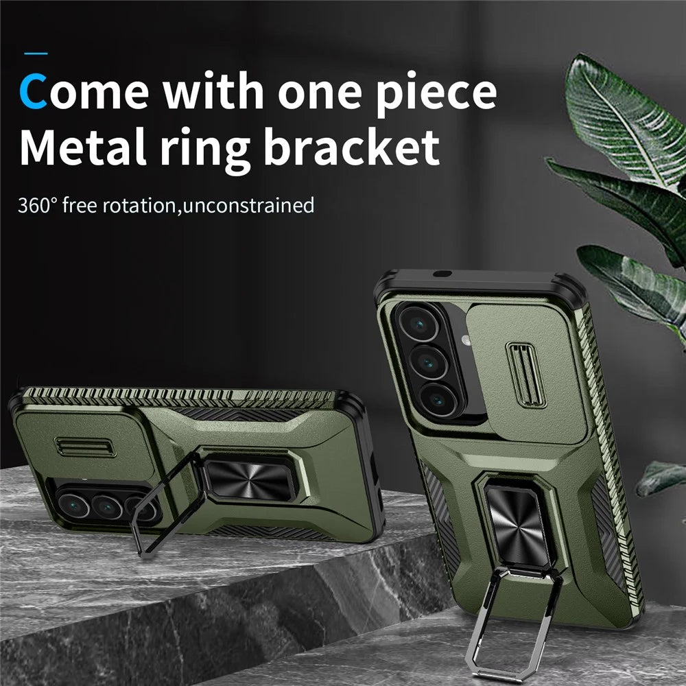 For Samsung Galaxy S26+ Case Camshield Kickstand TPU + PC Anti-Slip Phone Cover - Green - 2