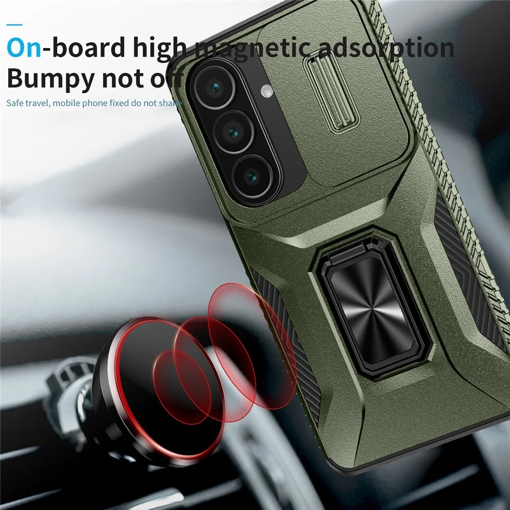 For Samsung Galaxy S26+ Case Camshield Kickstand TPU + PC Anti-Slip Phone Cover - Green - 6