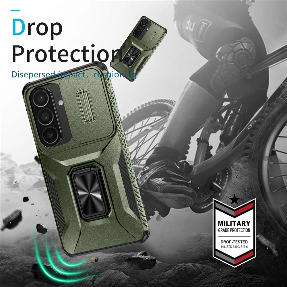 For Samsung Galaxy S26+ Case Camshield Kickstand TPU + PC Anti-Slip Phone Cover - Green - 7