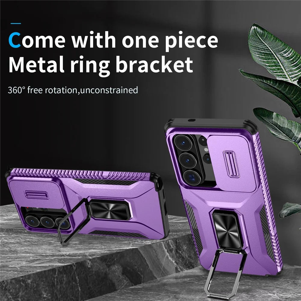 For Samsung Galaxy S26 Ultra Case Camshield Kickstand TPU + PC Anti-Slip Phone Cover - Purple - 2