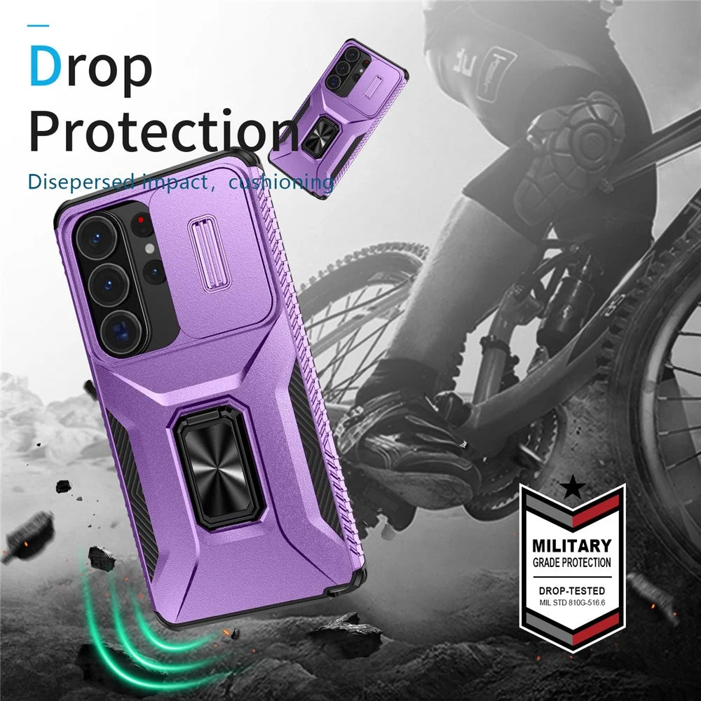 For Samsung Galaxy S26 Ultra Case Camshield Kickstand TPU + PC Anti-Slip Phone Cover - Purple - 7