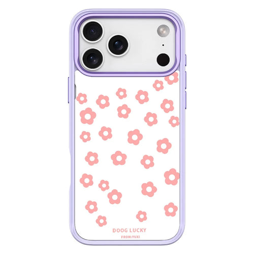 For iPhone 17 Pro Magnetic Case TPU PC Phone Cover with Detachable Laser Floral Backplate - Purple - 1