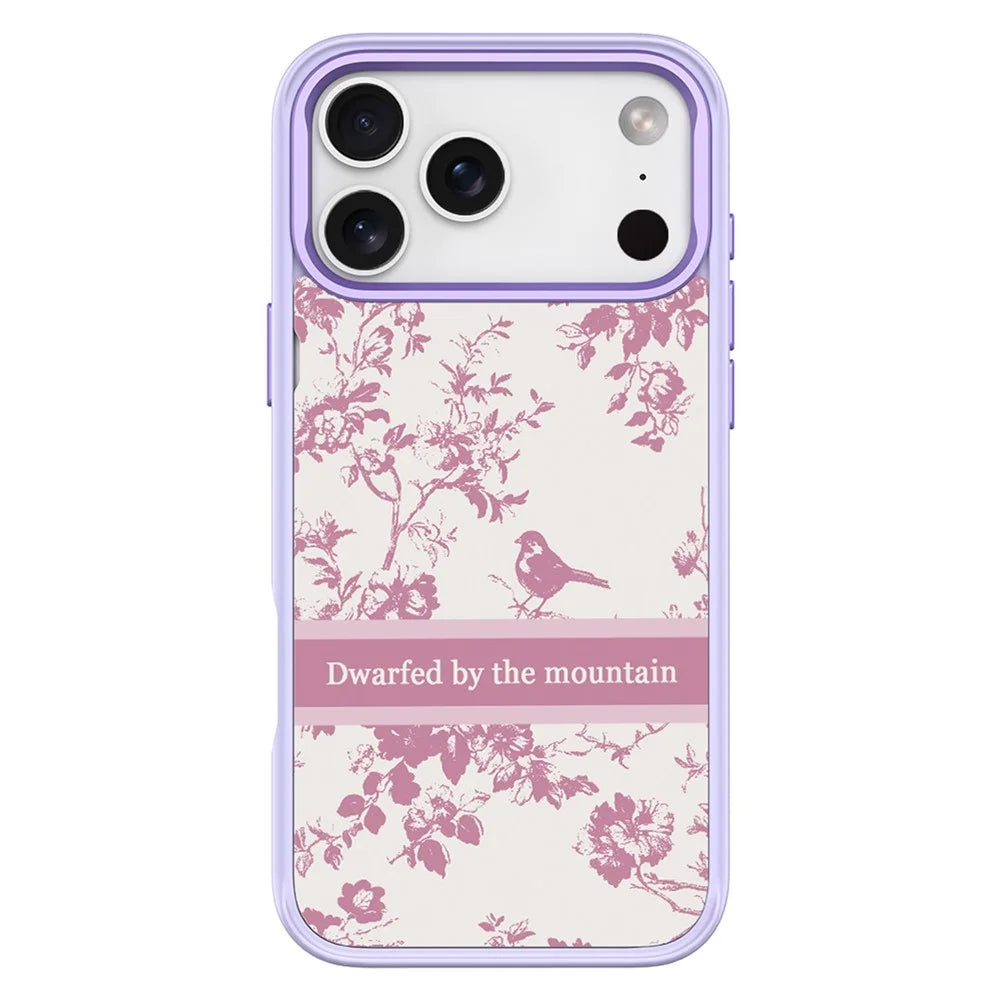 For iPhone 17 Pro Max Magnetic Case TPU PC Phone Cover with Detachable Light Purple Bird Pattern Backplate - Purple - 1