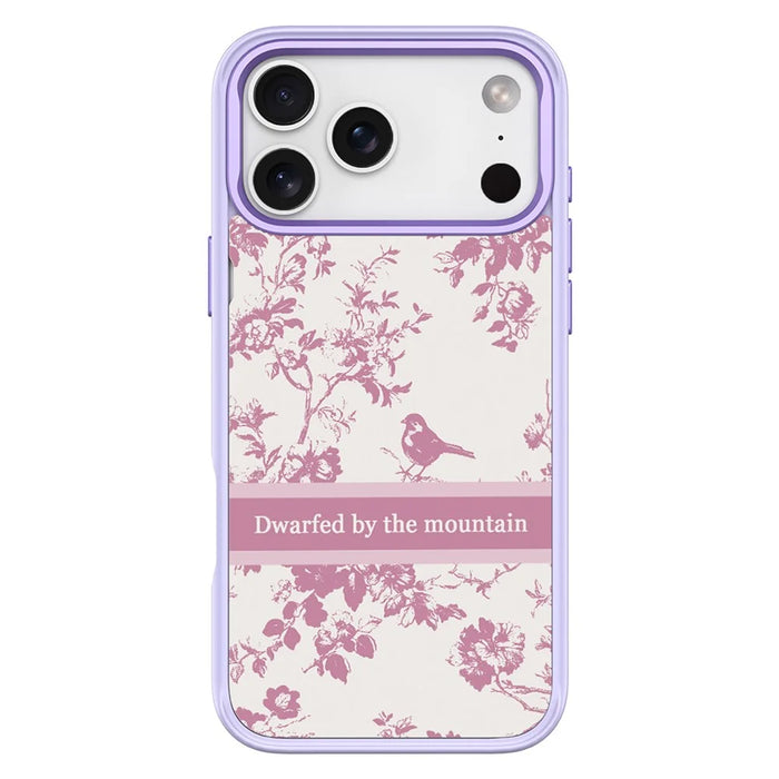 For iPhone 17 Pro Max Magnetic Case TPU PC Phone Cover with Detachable Light Purple Bird Pattern Backplate - Purple - 1