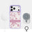 For iPhone 17 Pro Max Magnetic Case TPU PC Phone Cover with Detachable Light Purple Bird Pattern Backplate - Purple - 3