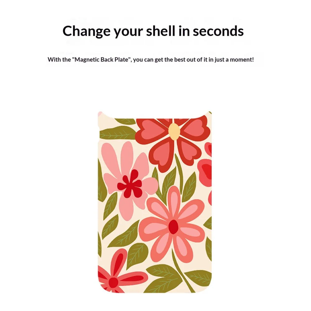 For iPhone 17 Pro Magnetic Case TPU PC Phone Cover with Detachable Simple Flower Pattern Backplate - Green - 5