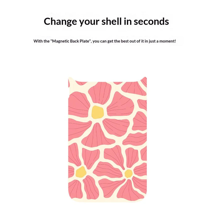 For iPhone 17 Pro Magnetic Case TPU PC Phone Cover with Detachable Abstract Flower Pattern Backplate - White - 5