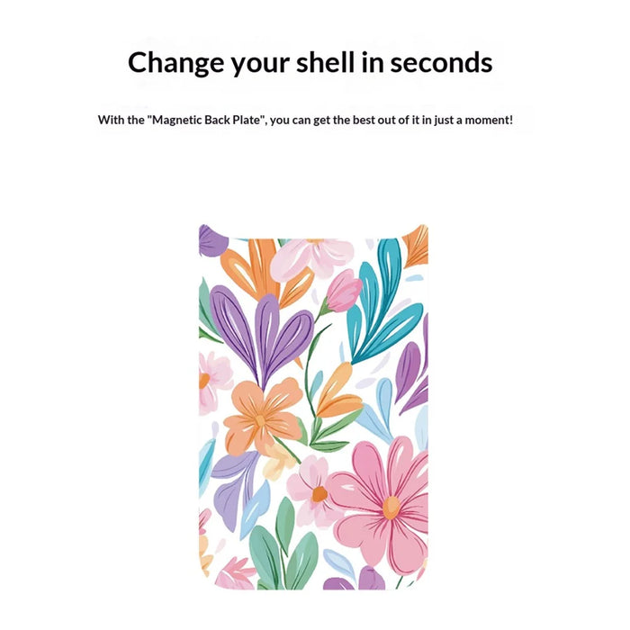 For iPhone 17 Pro Magnetic Case TPU PC Phone Cover with Detachable Bright Flower Pattern Backplate - Black - 5