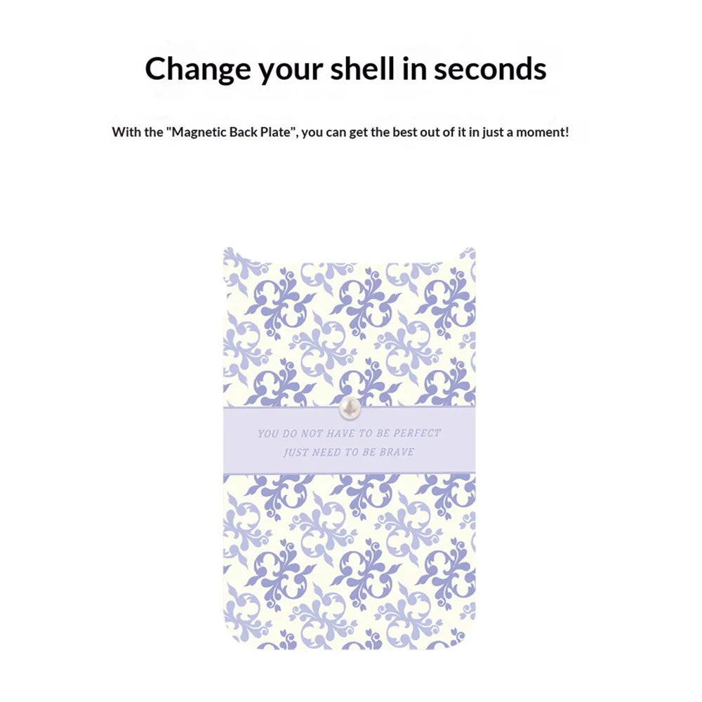 For iPhone 17 Pro Max Magnetic Case TPU PC Phone Cover with Detachable Light Purple Flower Pattern Backplate - Purple - 5