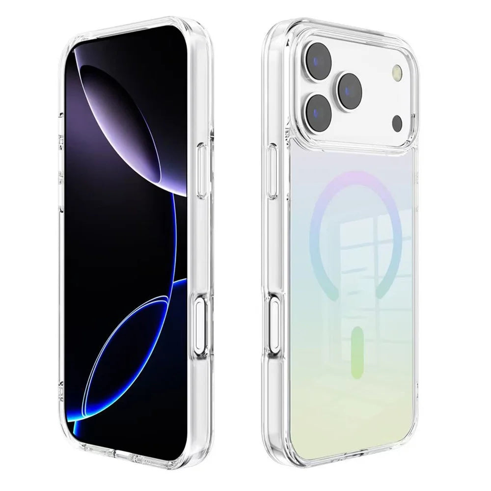 For iPhone 17 Pro Max Magnetic Case Gradient Color TPU PC Phone Cover Compatible with MagSafe - Colorful - 1