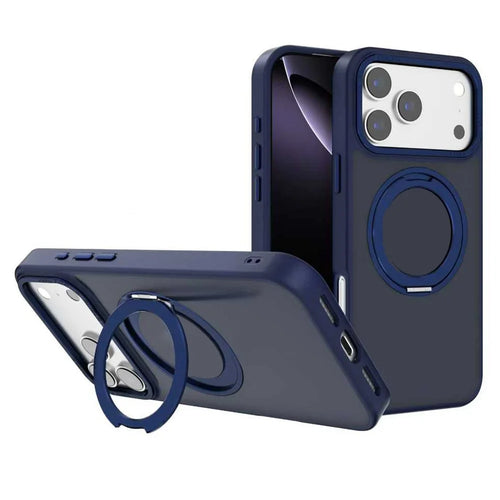 For iPhone 17 Pro Max Case Compatible with MagSafe 360 Degree Rotation Kickstand PC + TPU Skin Touch Phone Cover - Blue - 1