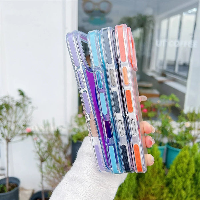 For iPhone 17 Pro Max Magnetic Case Laser Color Changing PC TPU Phone Protection Cover Compatible with MagSafe - Orange - 5