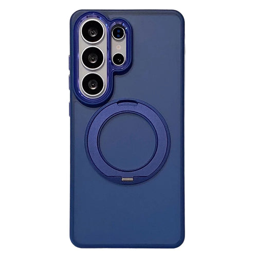 For Samsung Galaxy S26 Ultra Magnetic Case Rotating Kickstand PC + TPU Shockproof Phone Back Cover - Blue - 1