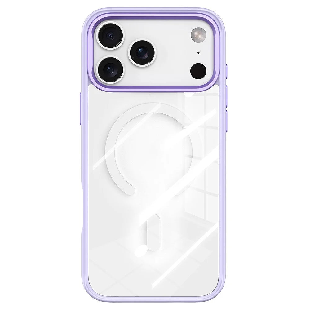 For iPhone 17 Pro Magnetic Case TPU PC Phone Cover with Detachable Sketch Rabbit Pattern Backplate - Purple - 2