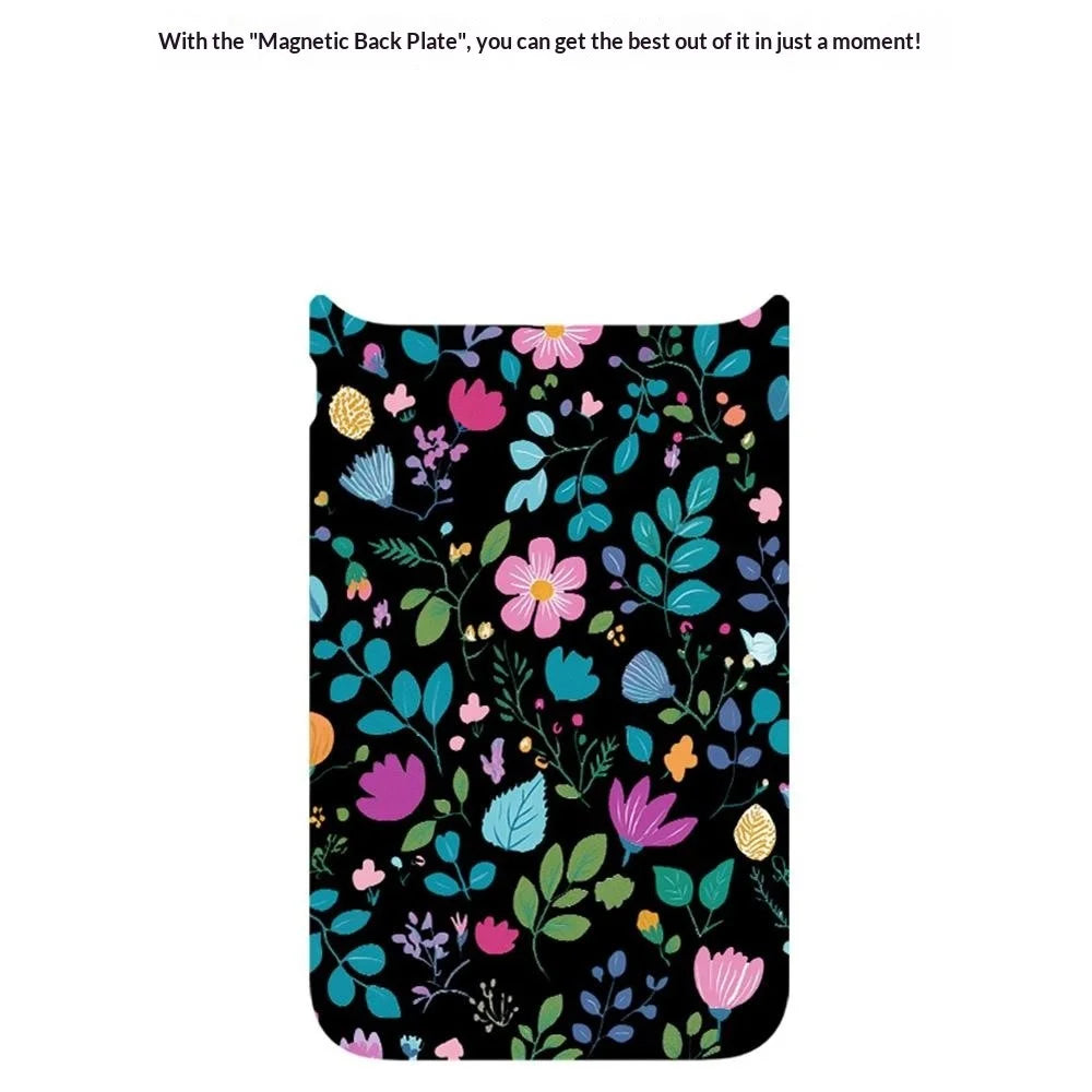 For iPhone 17 Pro Max Magnetic Case TPU PC Phone Cover with Detachable Floral Black Tone Pattern Backplate - Black - 3