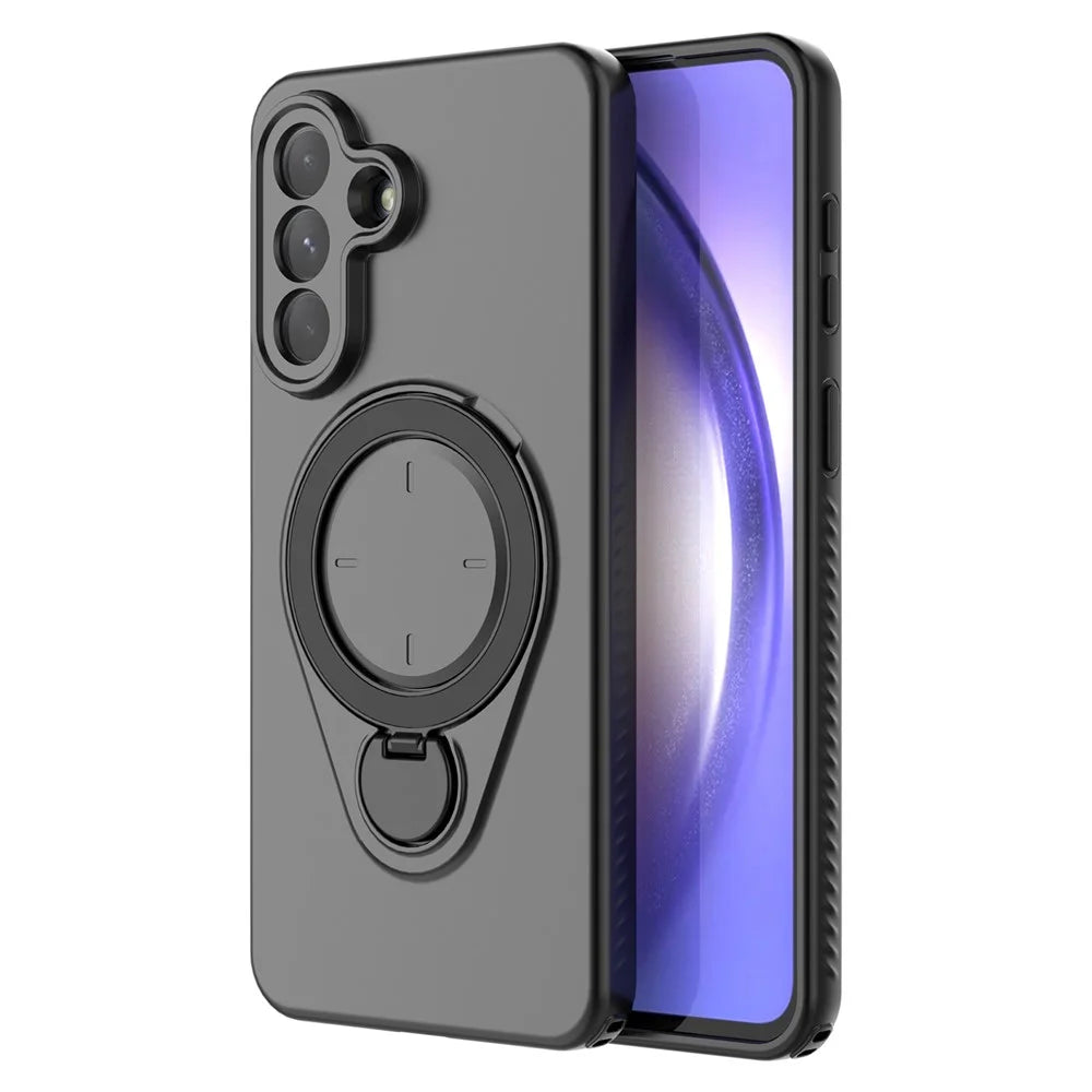 For Samsung Galaxy A57 5G Magnetic Case Rotating Kickstand TPU PC Phone Cover - Black - 4