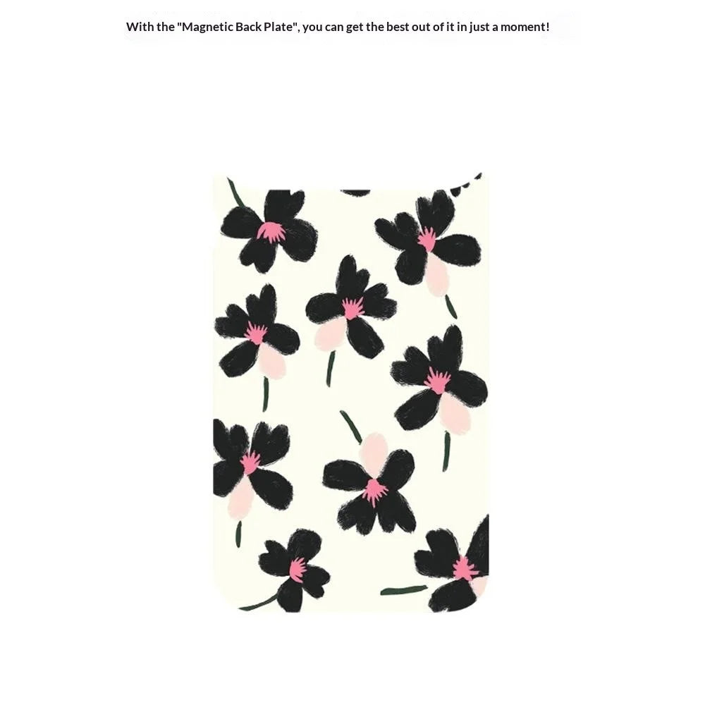 For iPhone 17 Pro Magnetic Case TPU PC Phone Cover with Detachable Oil Painting Flowers Pattern Backplate - White - 3