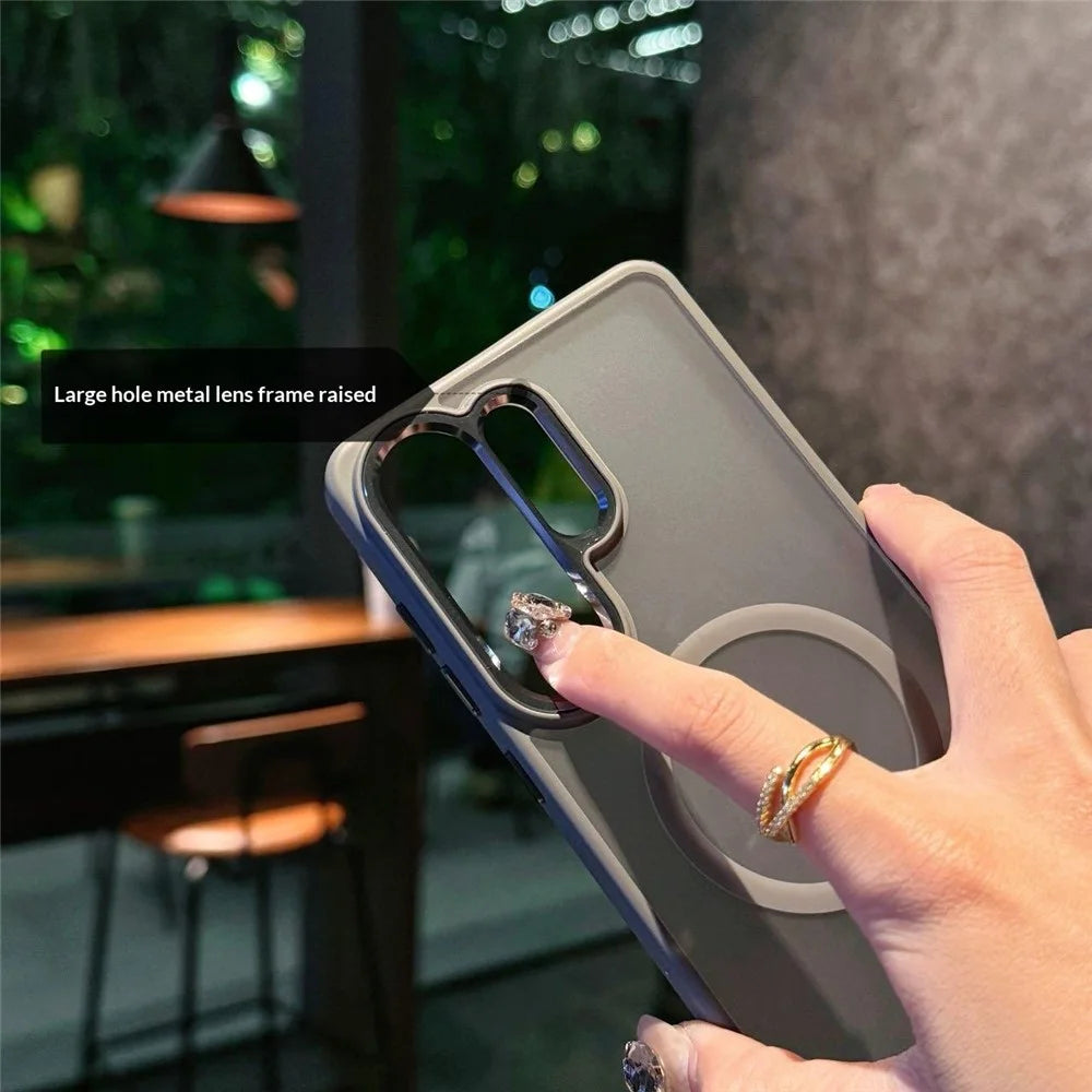 For Samsung Galaxy S26 Ultra Magnetic Case Skin Feel Hybrid Phone Back Cover - Orange - 6