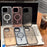 For iPhone 16 Pro Max Magnetic Case Skin Feel Hybrid Phone Back Cover Compatible with MagSafe - Grey - 7