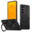 For Samsung Galaxy S26 Magnetic Case TPU + PC Kickstand Phone Cover - Black - 1