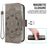 For Samsung Galaxy A37 5G Case Peony Imprinted TPU PU Leather Wallet Phone Cover with Wrist Strap - Grey - 4