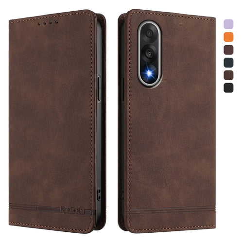 For OnePlus Ace 5 Ultra 5G / OnePlus Nord 5 5G Case RINACASIS RC23 RFID Blocking Wallet Stand PU Leather Phone Cover - Brown - 1