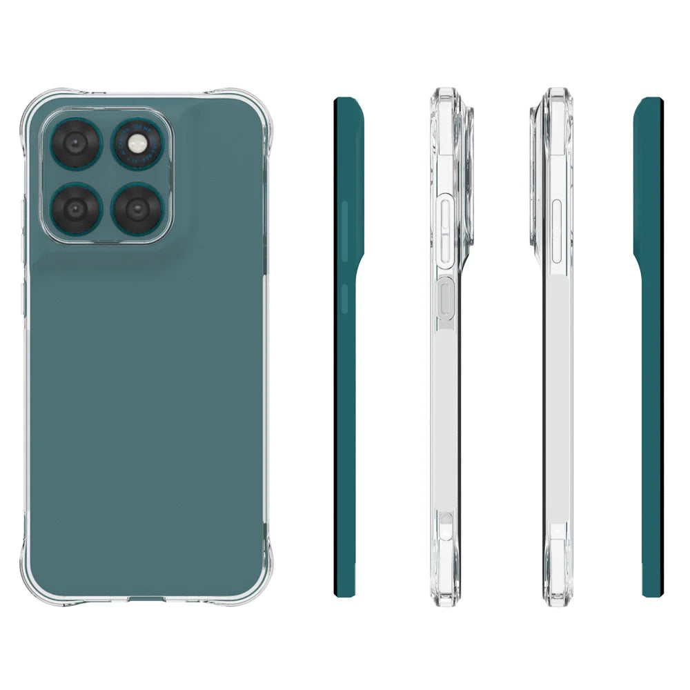 WANLONFENG TPU Case For Motorola Moto G87 5G / G77 5G / G67 5G WL2 Series 2.0mm Phone Cover with 2Pcs Tempered Glass Films - Transparent - 6