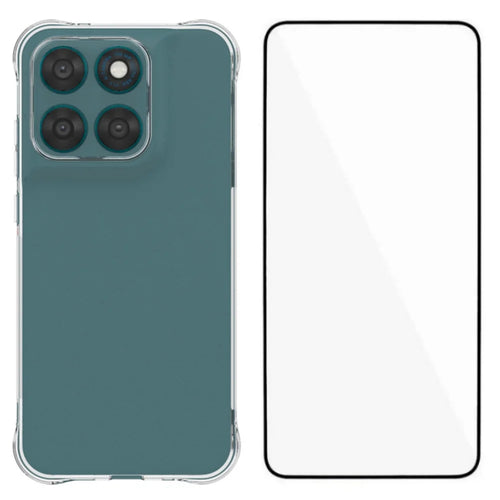 WANLONFENG Case For Motorola Moto G87 5G / G77 5G / G67 5G WL Series 2.0mm TPU Phone Cover with Tempered Glass Film - Transparent - 1