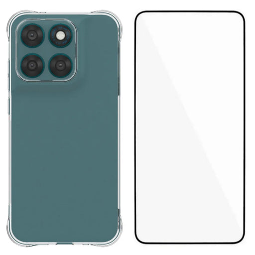 WANLONFENG Case For Motorola Moto G87 5G / G77 5G / G67 5G WL Series 2.0mm TPU Phone Cover with Tempered Glass Film - Transparent - 1