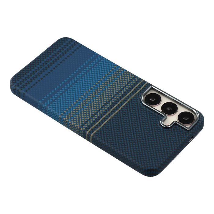For Samsung Galaxy S26 Magnetic Case Water Transfer Printing Metal Frame PC Phone Back Cover - Moonset - 4
