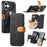For iPhone 17 Wallet Case Retro Leather Phone Cover with Wristband Kickstand - Black - 1