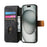 For iPhone 17 Wallet Case Retro Leather Phone Cover with Wristband Kickstand - Black - 4
