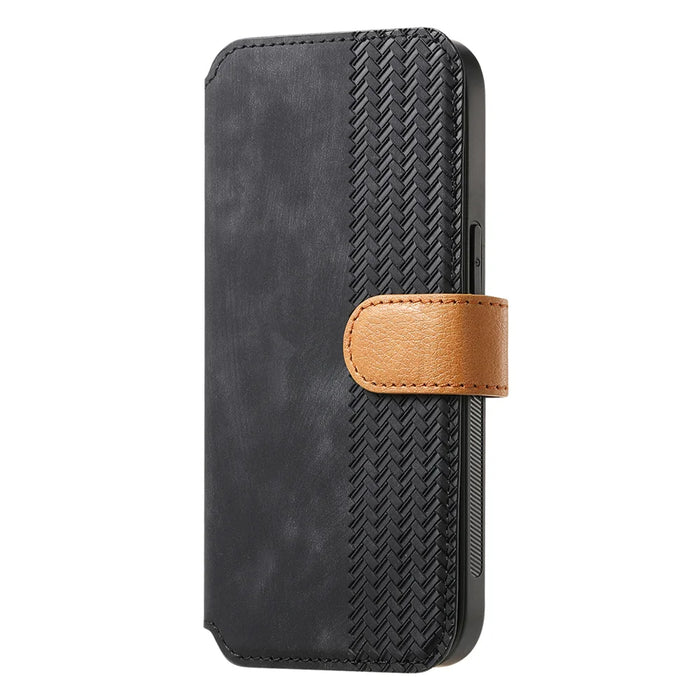 For iPhone 16 Plus / iPhone 16 Wallet Case Retro Leather Phone Cover with Wristband Kickstand - Black - 2