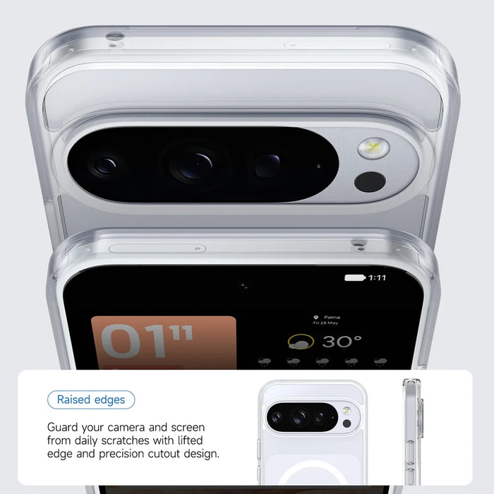 For Google Pixel 10 / Google Pixel 9 Pro / Google Pixel 9 / Google Pixel 10 Pro Magnetic Case Shockproof TPU PC Clear Phone Cover - White - 4