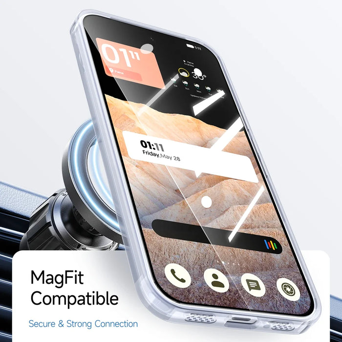 For Google Pixel 10 / Google Pixel 9 Pro / Google Pixel 9 / Google Pixel 10 Pro Magnetic Case Shockproof TPU PC Clear Phone Cover - White - 6